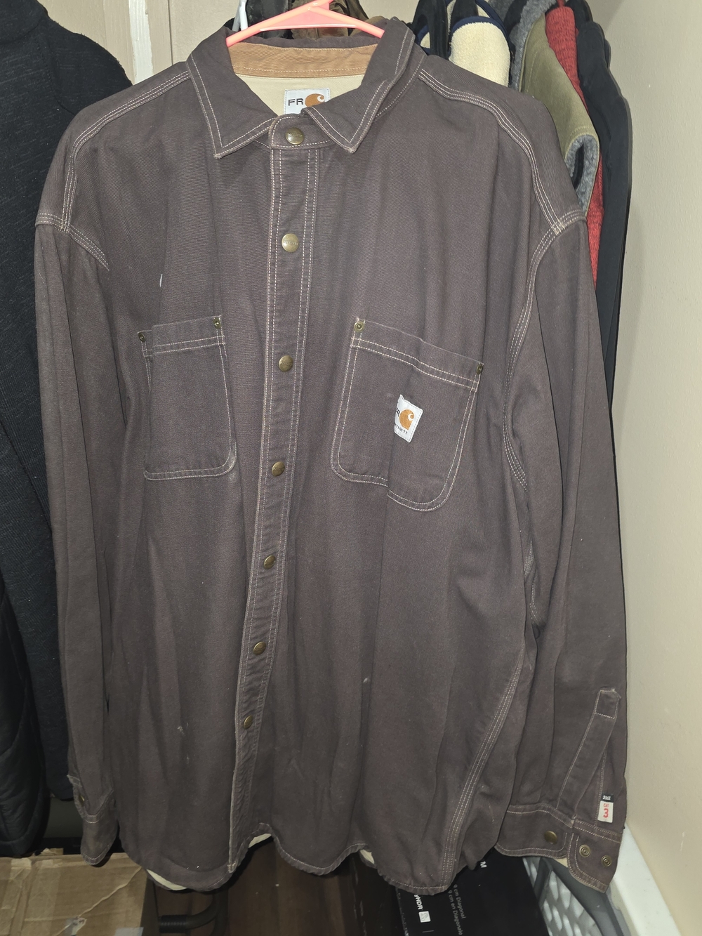 Carhartt Dark Brown Button-Up Work Shirt Jacket